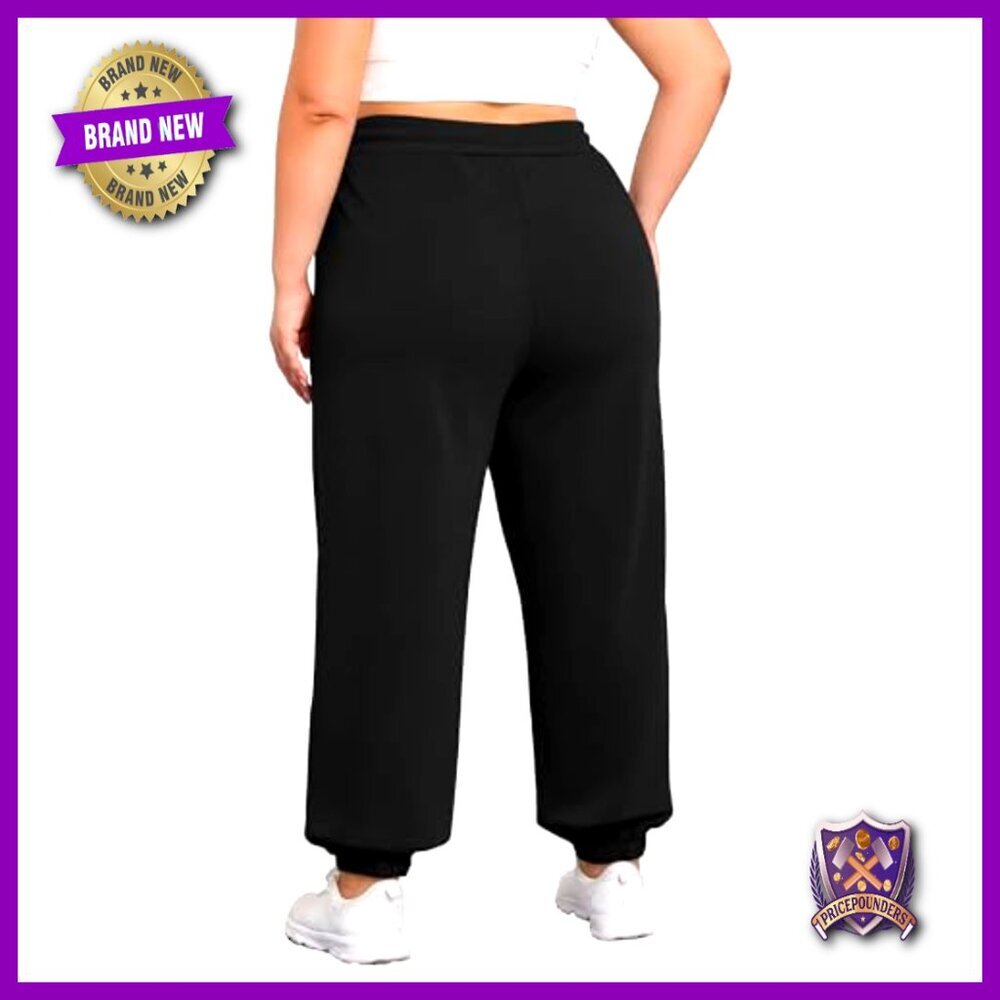 Plus Size Sweatpants with Pockets Elastic Waist Lounge Yoga Joggers - Picture 3 of 6